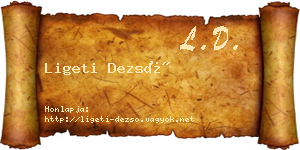 Ligeti Dezső névjegykártya